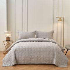 Classic Quilts Embroidered Smokey Grey Coverlet Set