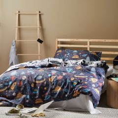 Logan and Mason Space Kids Quilt Cover Set Multi