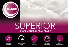 Bambi Superior Down & Memory Foam High Profile Pillow