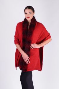 McDonald Possum Merino Fur Womens Shrug Wrap - Red