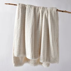 Bianca Tambar Faux Fur Throw Rug Natural