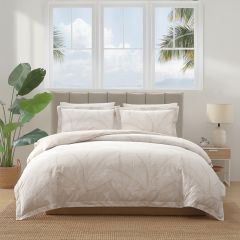 Tommy Bahama Pebble Palm Quilt Cover Set Light Beige