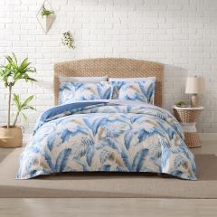 Tommy Bahama Palmiers Printed Quilt Cover Set-Blue