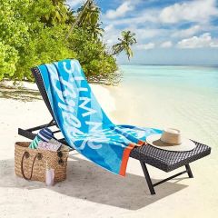 Renee Taylor Cotton Jacquard Velour Extra Large Beach Towel- Breeze