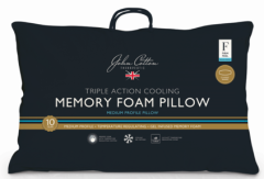 John Cotton Triple Action Cooling Memory Foam Medium Pillow