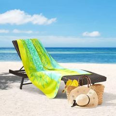 Renee Taylor Cotton Jacquard Velour Extra Large Beach Towel- Zesty