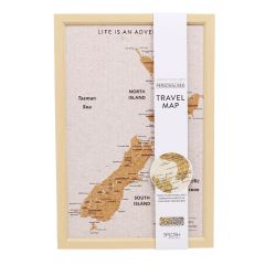 SPLOSH Travel Board New Zealand Map Small 53.5cm x 36.5cm
