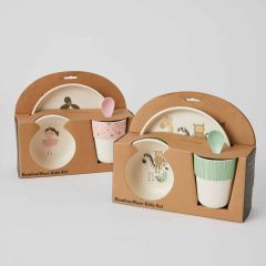 Jiggle & Giggle Eco-Friendly Childrens Kids Bamboo Dining Set 10-Designs