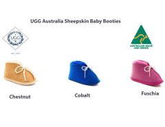 UGG Australia Sheepskin Baby Booties Chestnut|Cobalt| Fuschia