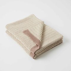 Pilbeam Living Laurel Throw Dusty Pink/Cream