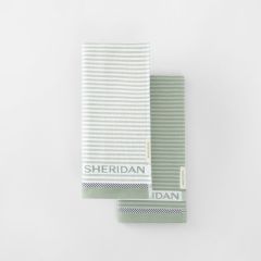 Sheridan Vita Logo Tea Towel Set - Two Pack Sage