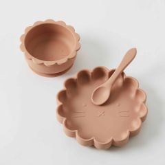 Henny Silicone 3pc Dining Set - Terracotta