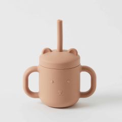 Nordic Kids Henny Silicone Sippy Cup with Straw - Terracotta