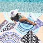 100% Cotton Terry Velour 150cm Round Beach Towel Throw Bohemian-12 Design Choice