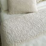Angads Cozy Rose Throw in Ivory Colour 160x160cm