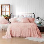 Bianca Kalia Soft Cotton Chenille Bedspread Set Pink