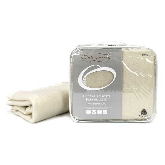 Buy Onkaparinga Baby Soft Wool Bassinet Blanket-Cream SD