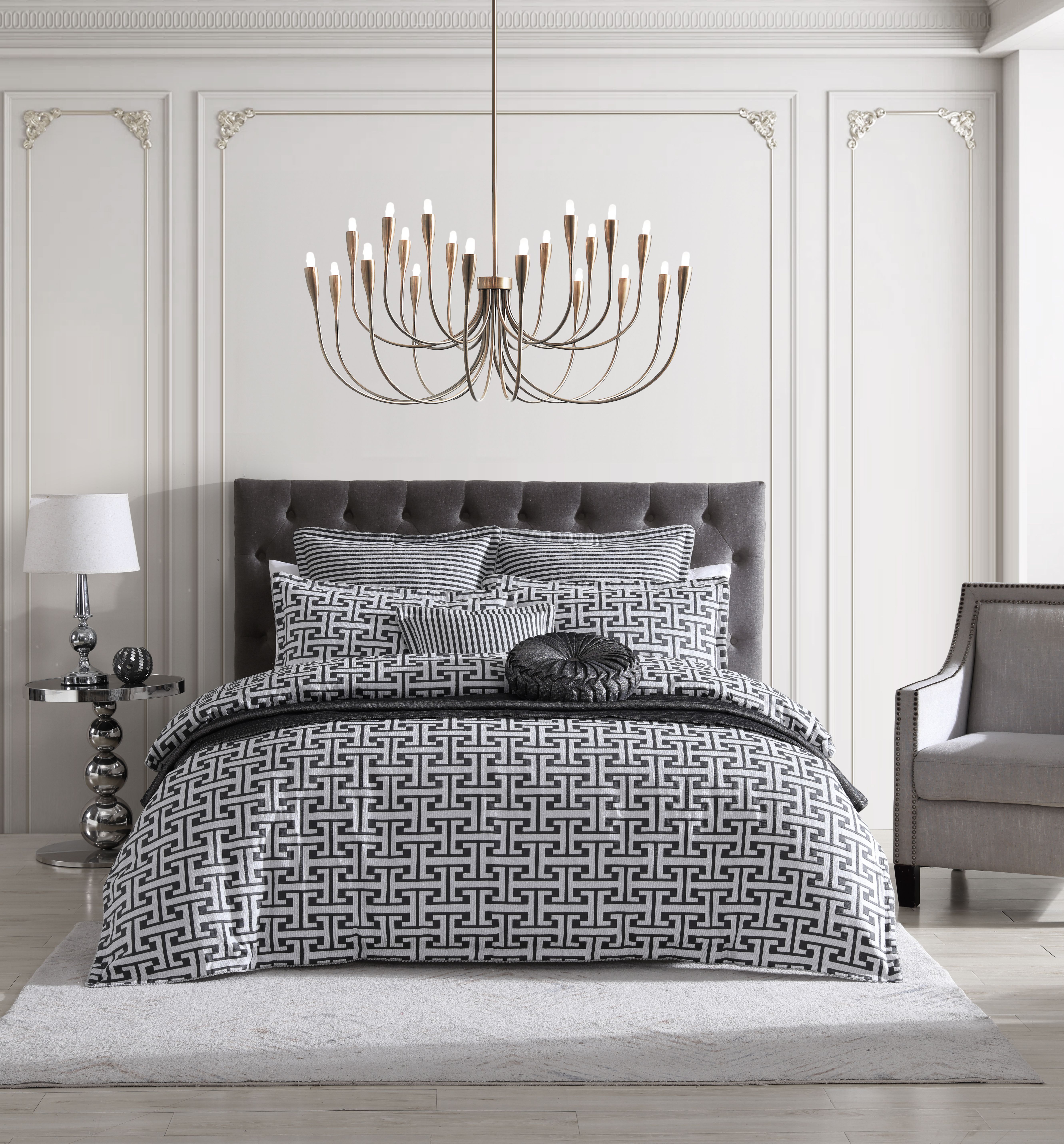 Buy Davinci Constantine Quilt Cover Set Gunmetal SD