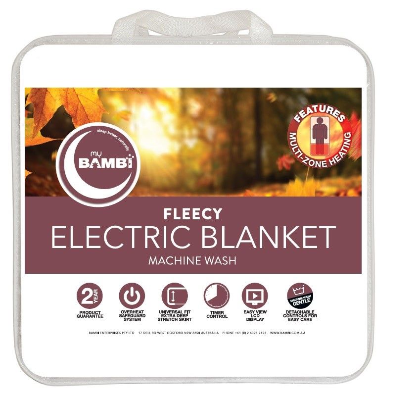 Buy Bambi Moodmaker Fleecy Electric Blanket Long Single Online in Australia