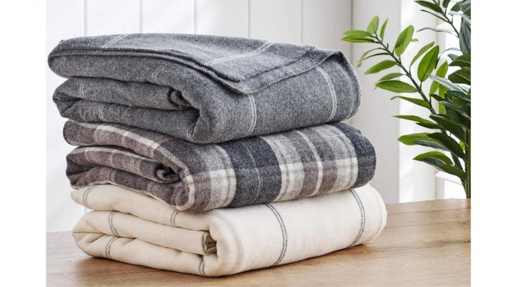 Buy Bambi Australian Made Wool Check Blanket Online in Australia