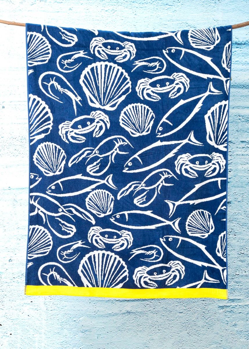 Pack of 2 Available in various designs restmor Beach Towels 100% Cotton Aqua Starfish 